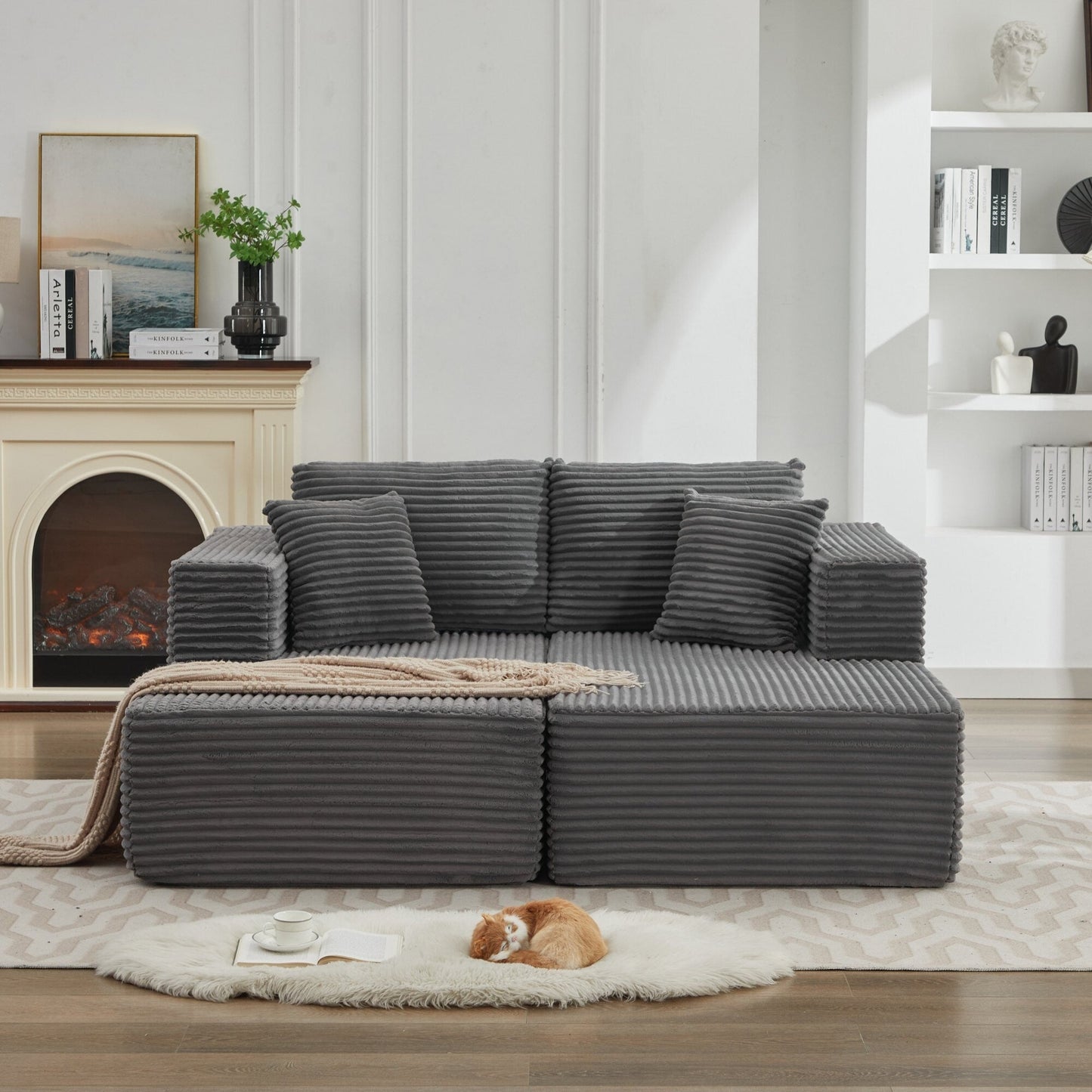 Canapé sectionnel Cloud 106, double chaise longue, canapé modulaire moderne à assise profonde pour salon, aucun assemblage requis