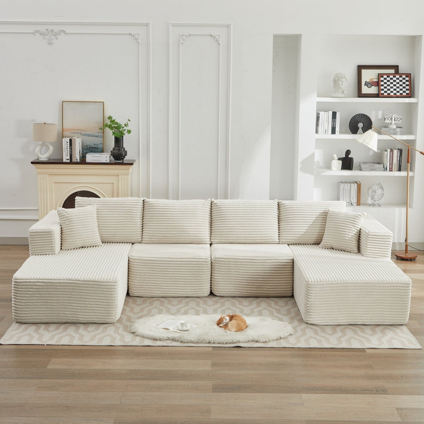 Canapé sectionnel Cloud 106, double chaise longue, canapé modulaire moderne à assise profonde pour salon, aucun assemblage requis