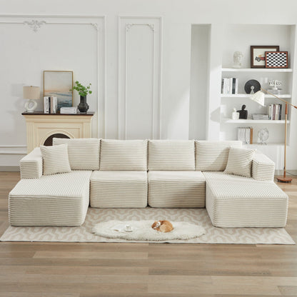 Canapé sectionnel Cloud 106, double chaise longue, canapé modulaire moderne à assise profonde pour salon, aucun assemblage requis