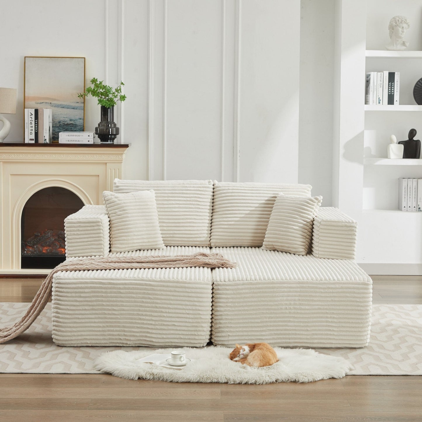 Canapé sectionnel Cloud 106, double chaise longue, canapé modulaire moderne à assise profonde pour salon, aucun assemblage requis