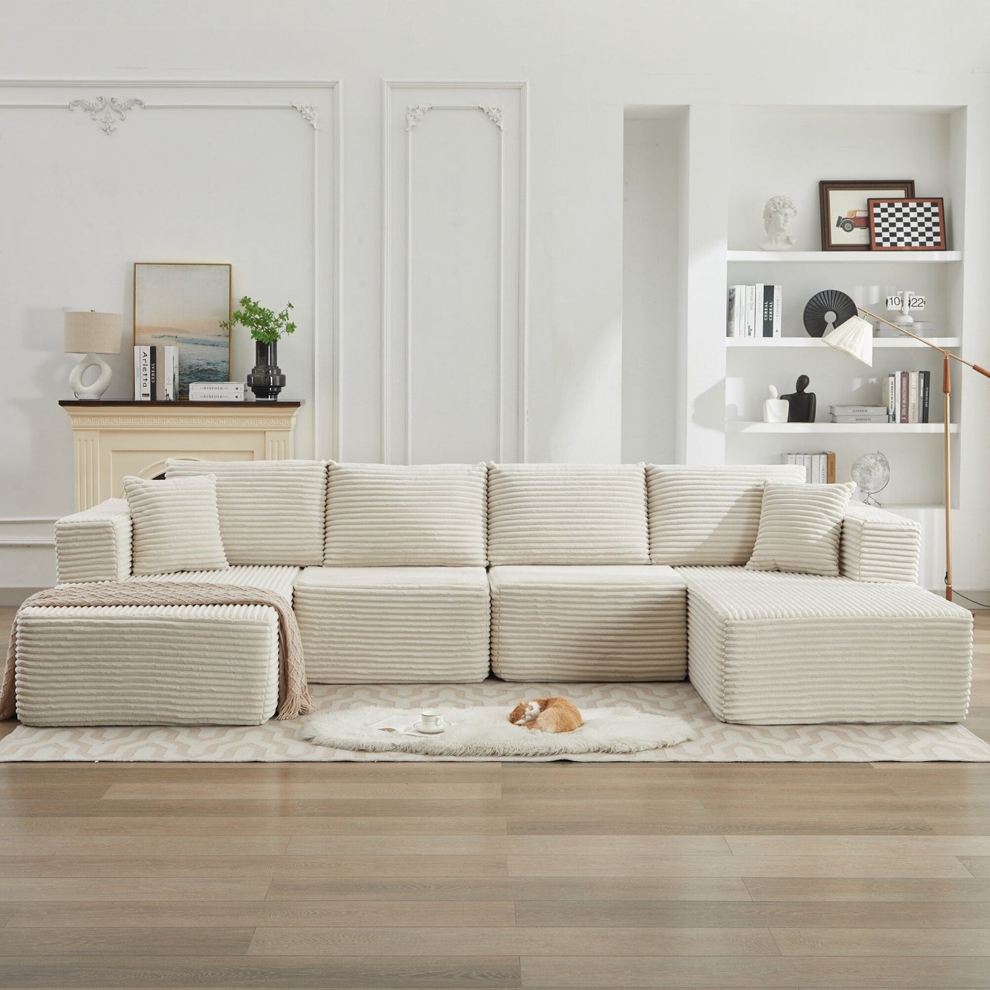 Canapé sectionnel Cloud 106, double chaise longue, canapé modulaire moderne à assise profonde pour salon, aucun assemblage requis