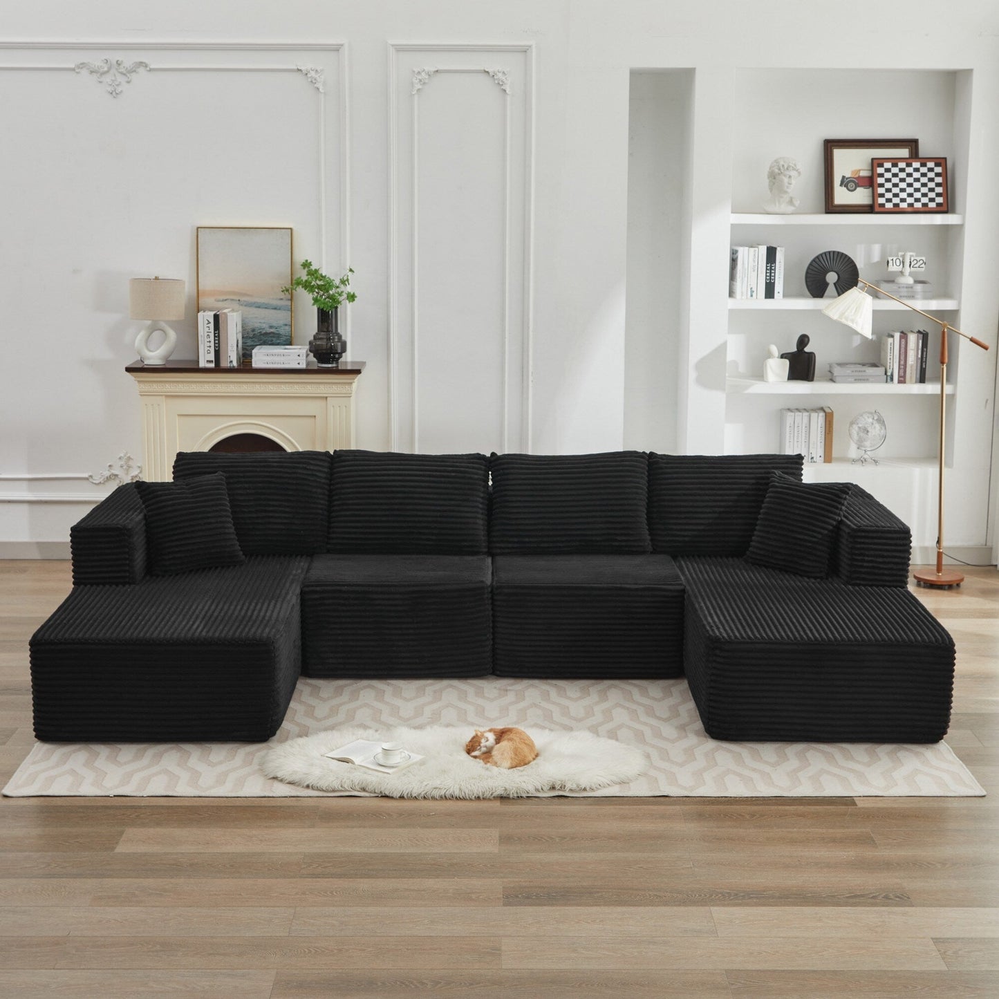 Canapé sectionnel Cloud 106, double chaise longue, canapé modulaire moderne à assise profonde pour salon, aucun assemblage requis