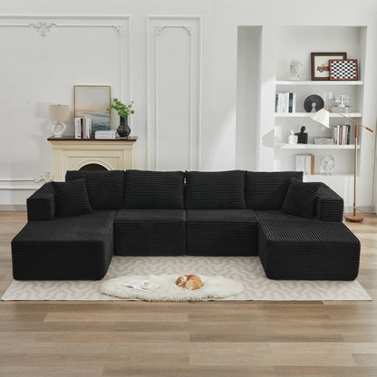 Canapé sectionnel Cloud 106, double chaise longue, canapé modulaire moderne à assise profonde pour salon, aucun assemblage requis