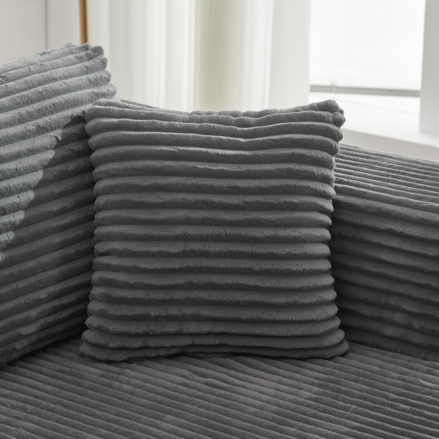 Canapé sectionnel Cloud 106 en L avec méridienne orientée vers la gauche, canapé modulaire moderne à assise profonde pour salon, aucun assemblage requis