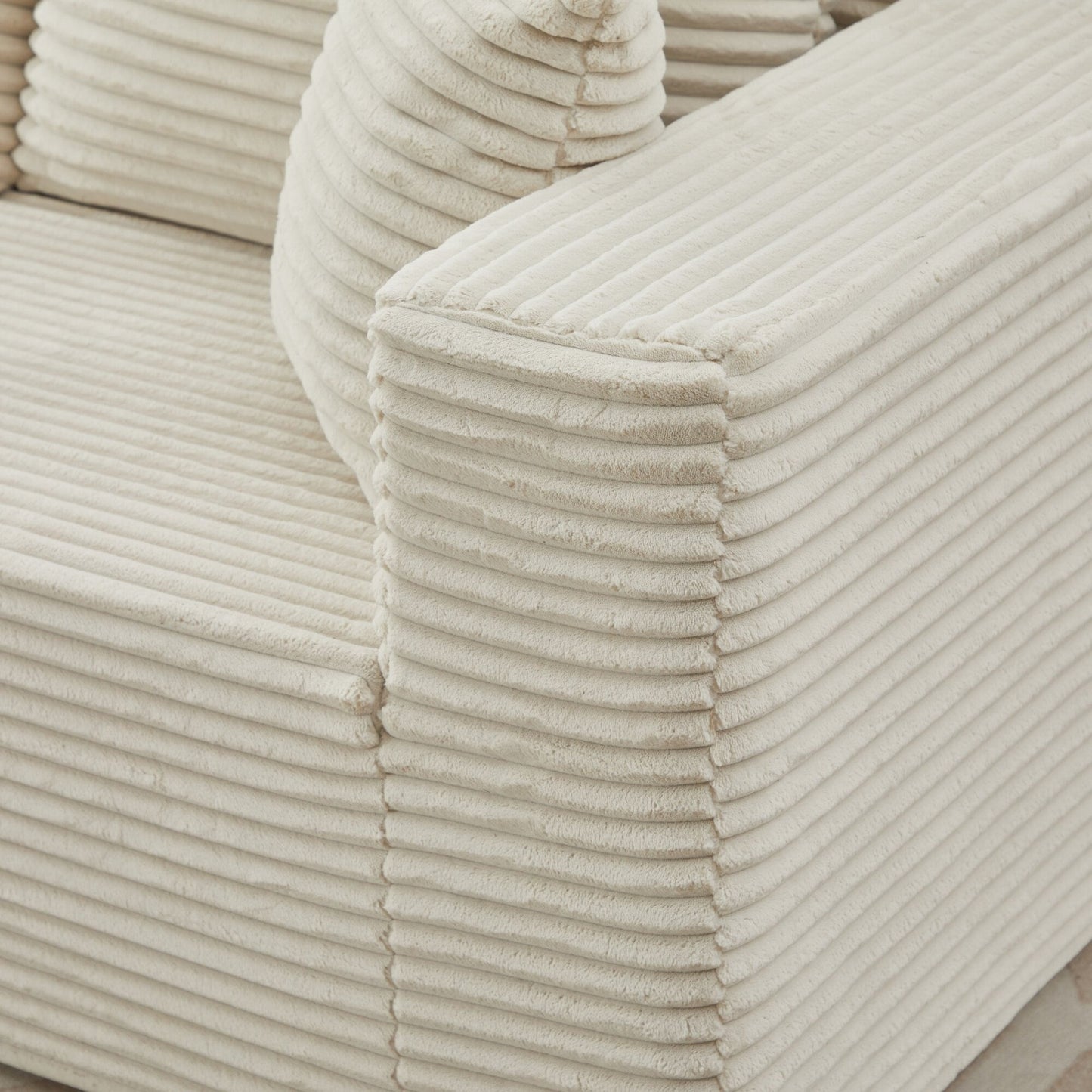 Canapé sectionnel Cloud 106 en L avec méridienne orientée vers la gauche, canapé modulaire moderne à assise profonde pour salon, aucun assemblage requis