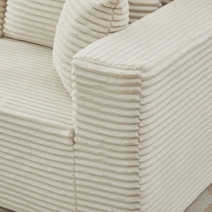 Canapé sectionnel Cloud 106 en L avec méridienne orientée vers la gauche, canapé modulaire moderne à assise profonde pour salon, aucun assemblage requis