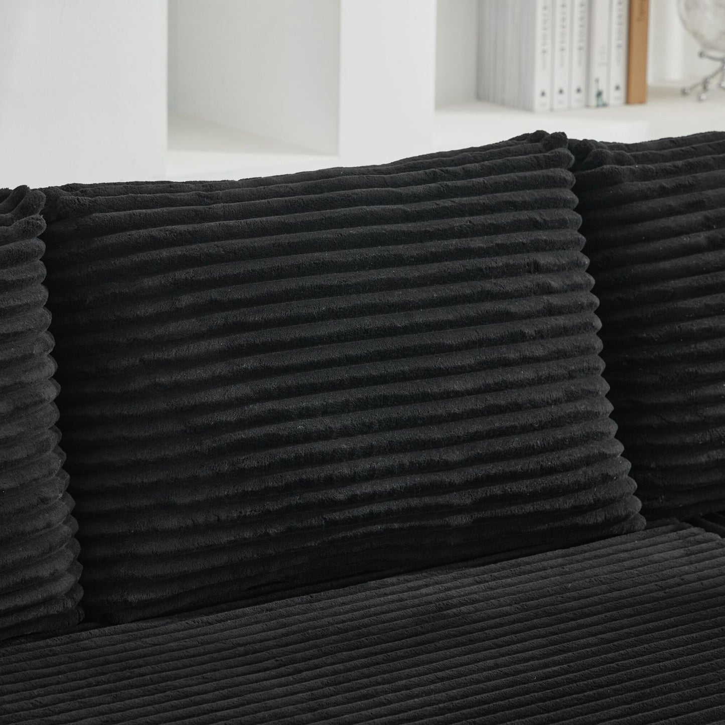 Canapé sectionnel Cloud 106 en L avec méridienne orientée vers la gauche, canapé modulaire moderne à assise profonde pour salon, aucun assemblage requis