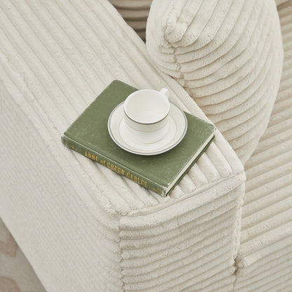 Canapé sectionnel Cloud 106 en L avec méridienne orientée vers la droite, canapé modulaire moderne à assise profonde pour salon, aucun assemblage requis