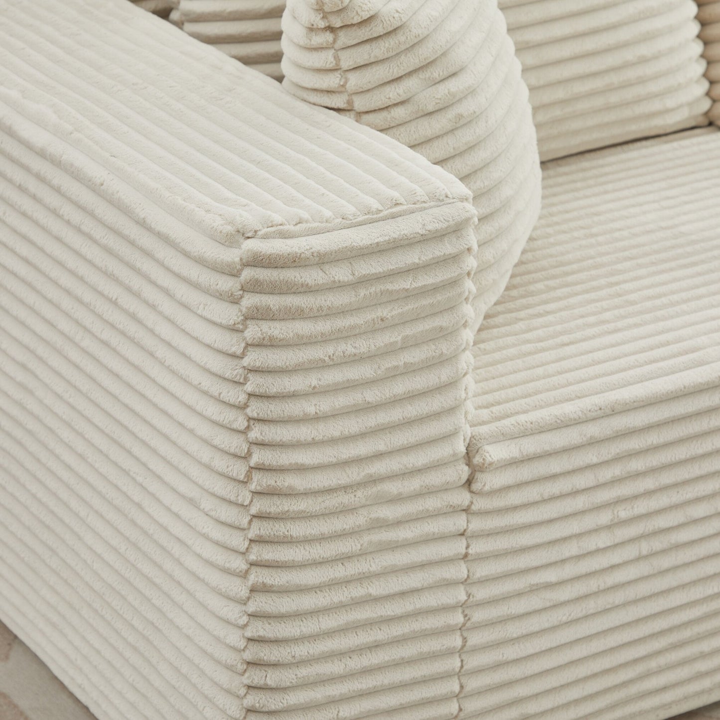 Canapé sectionnel Cloud 106 en L avec méridienne orientée vers la droite, canapé modulaire moderne à assise profonde pour salon, aucun assemblage requis