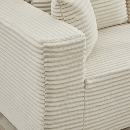 Canapé sectionnel Cloud 106 en L avec méridienne orientée vers la droite, canapé modulaire moderne à assise profonde pour salon, aucun assemblage requis