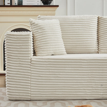 Canapé sectionnel Cloud 106 en L avec méridienne orientée vers la droite, canapé modulaire moderne à assise profonde pour salon, aucun assemblage requis