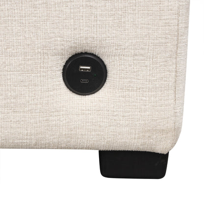 Canapé sectionnel modulaire en U de 108 pouces avec canapé-lit gigogne, ports USB et deux porte-gobelets pour le salon