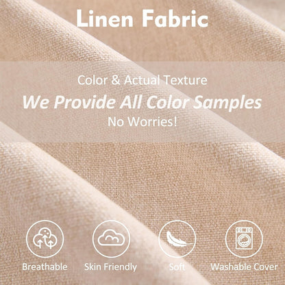 Canapé modulaire sectionnel en L 108 - Canapé Cloud 3 places avec pouf amovible et assise profonde, tissu en lin beige