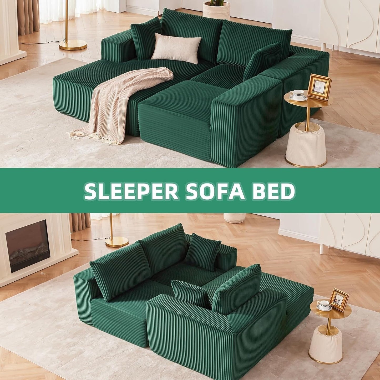 Canapé modulaire Cloud 108 - Canapé en L à assise profonde avec méridienne, canapé de salon et de chambre rembourré