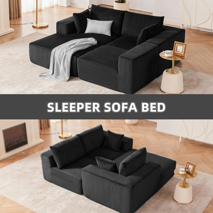 Canapé modulaire Cloud 108 - Canapé en L à assise profonde avec méridienne, canapé de salon et de chambre rembourré