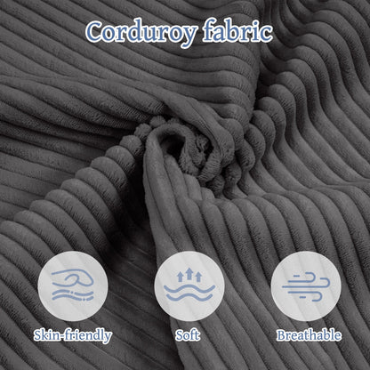 Canapé 4 places en velours côtelé 110, mousse à reprise lente (expansion 72 h, aucun assemblage requis)