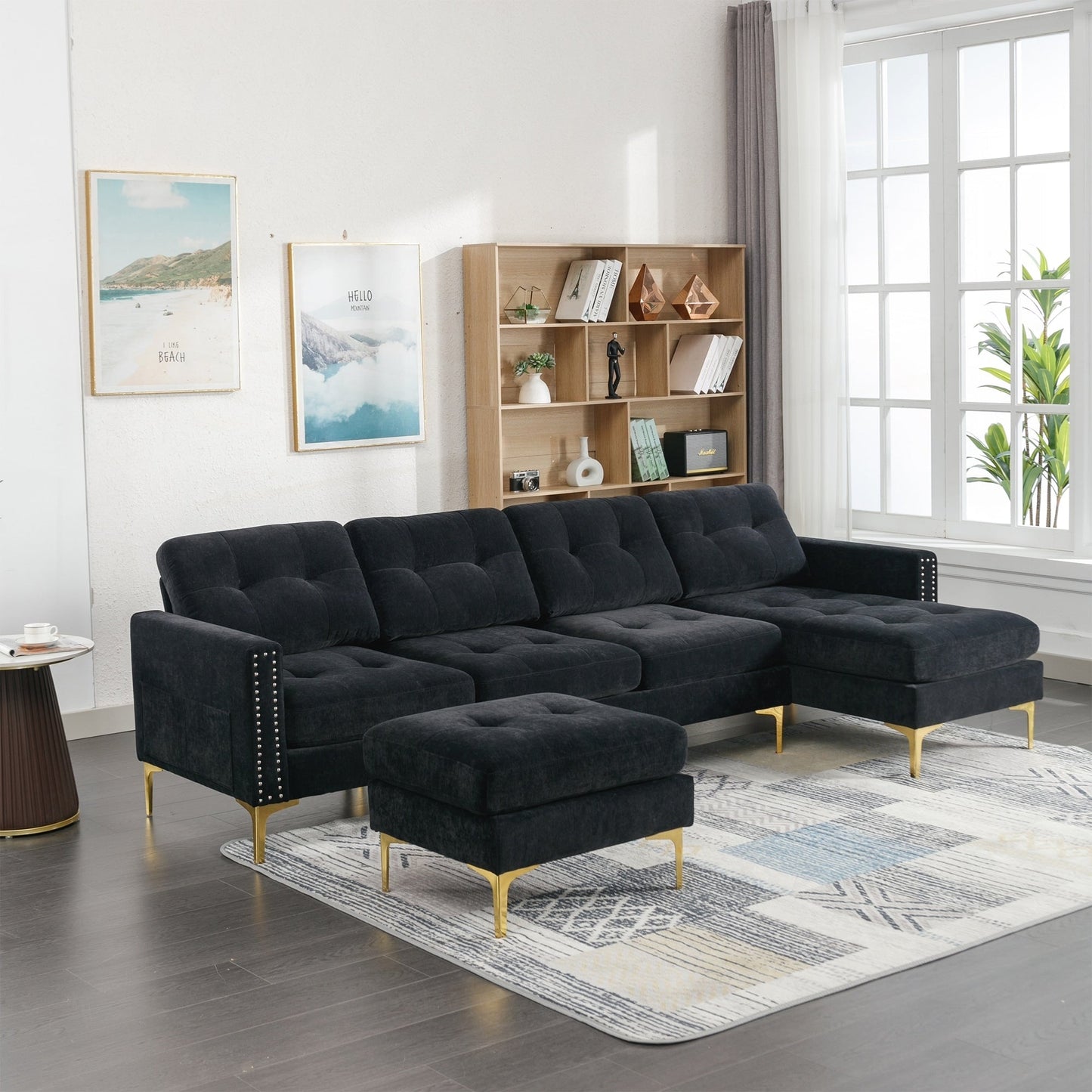 Canapé sectionnel convertible en L de 110 pouces