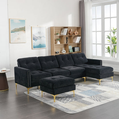 Canapé sectionnel convertible en L de 110 pouces