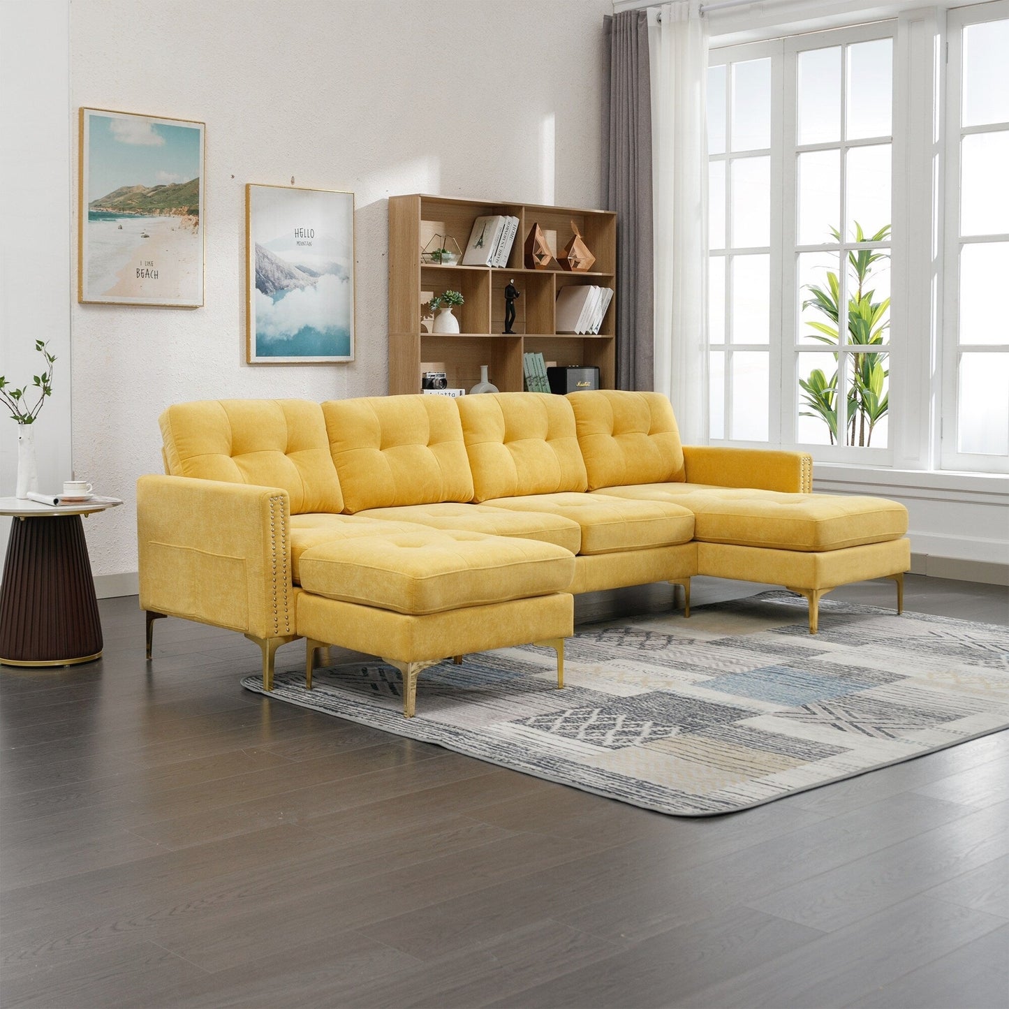 Canapé sectionnel convertible en L de 110 pouces