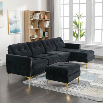 Canapé sectionnel convertible en L de 110 pouces