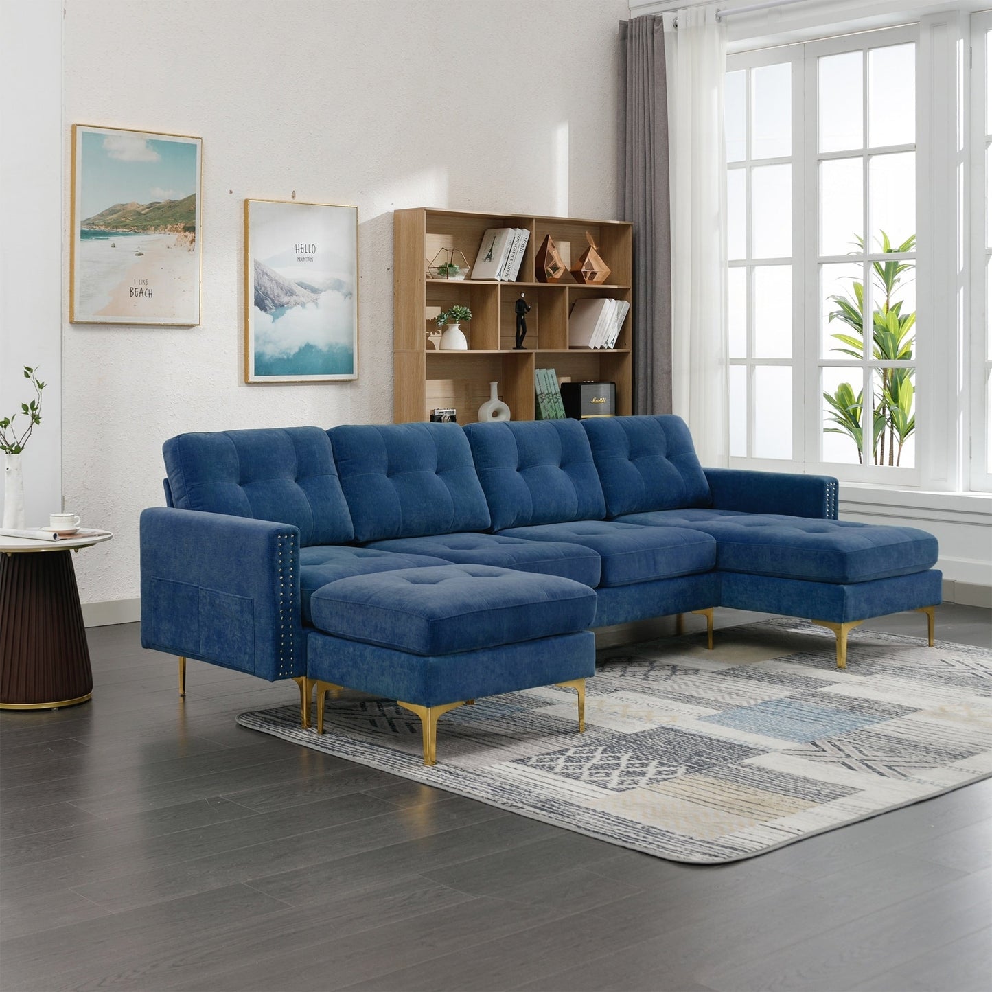 Canapé sectionnel convertible en L de 110 pouces