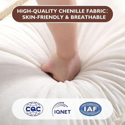 Canapé sectionnel Cloud en L 111.4 avec pouf - Canapé 4 places en chenille pour salon