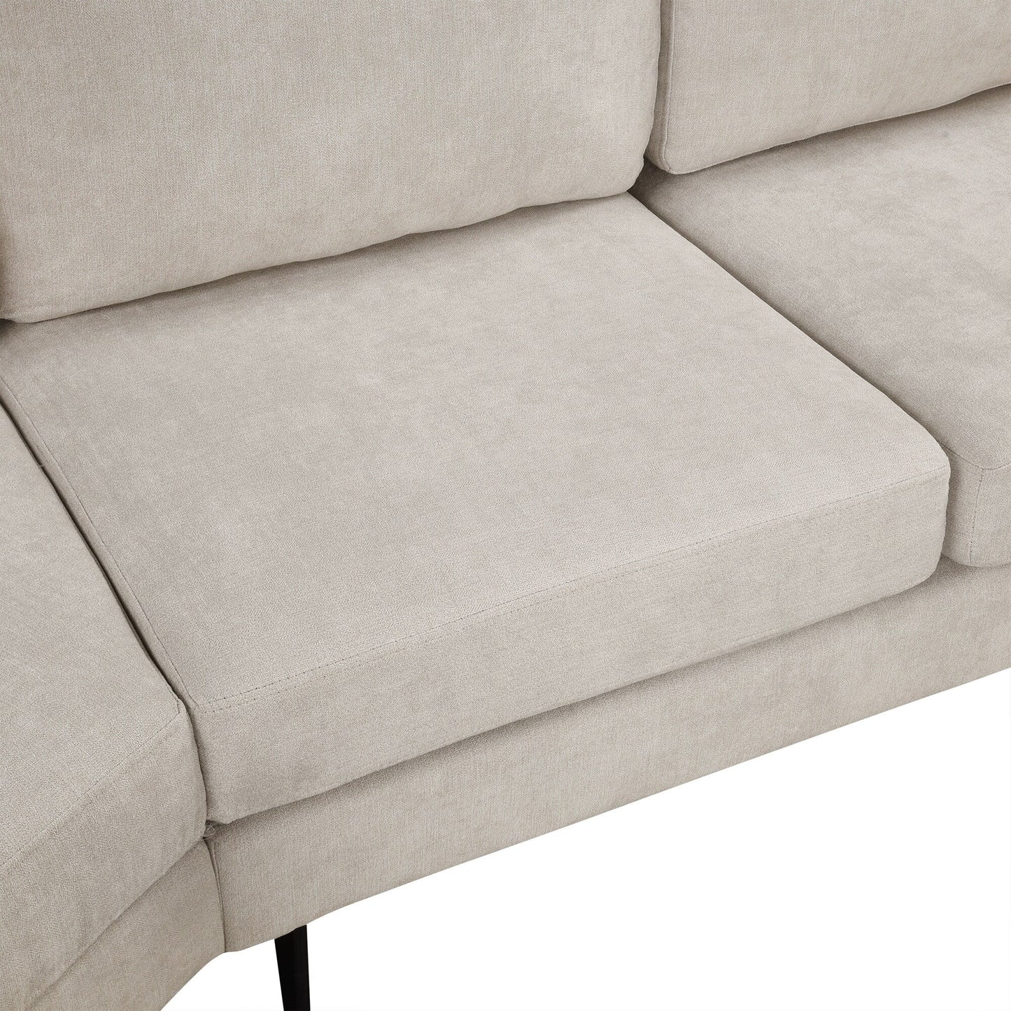 Canapé 3 places 111, canapé incurvé en chenille avec 2 coussins imprimés, canapé rembourré moderne pour salon