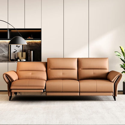 Canapé inclinable électrique en cuir végétalien de 112,5 pouces avec port de chargement USB