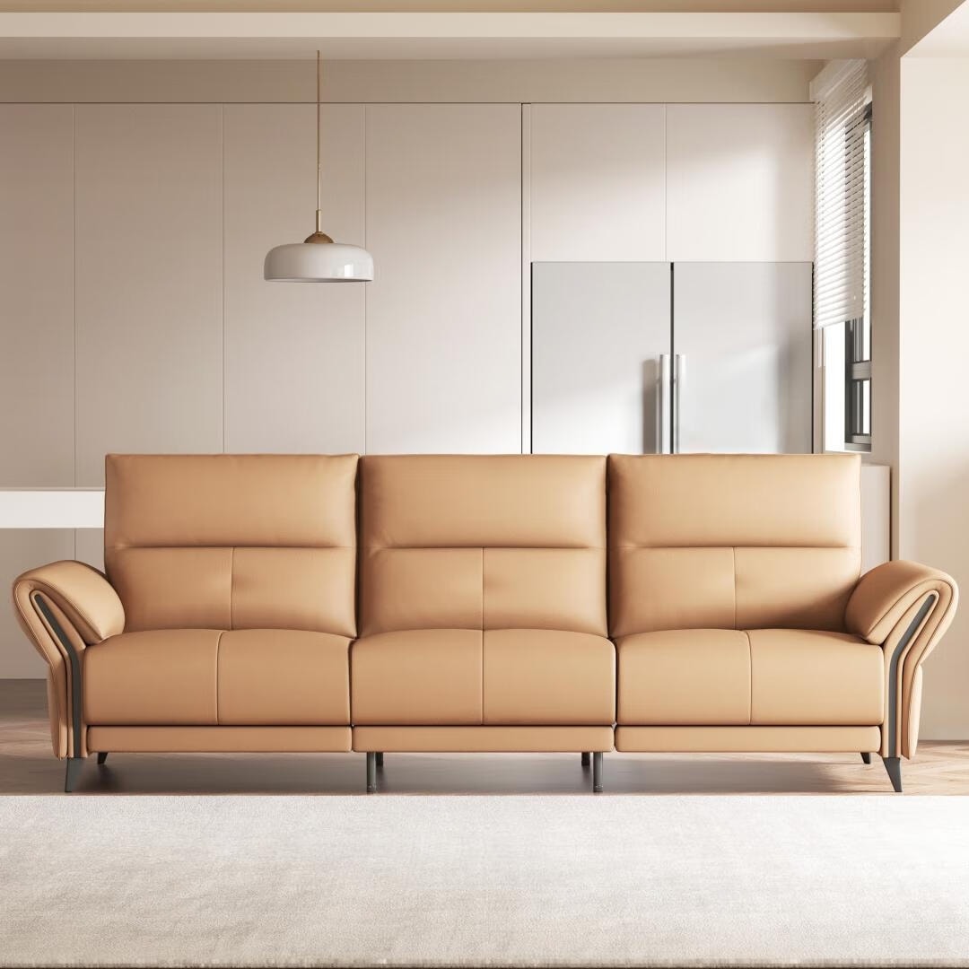 Canapé inclinable électrique en cuir végétalien de 112,5 pouces avec port de chargement USB