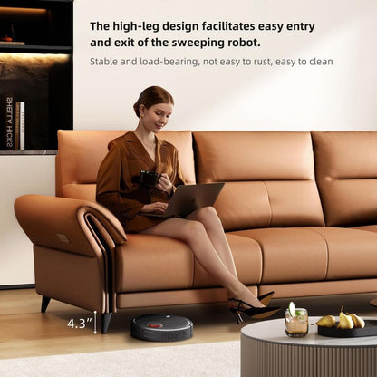 Canapé inclinable électrique en cuir végétalien de 112,5 pouces avec port de chargement USB