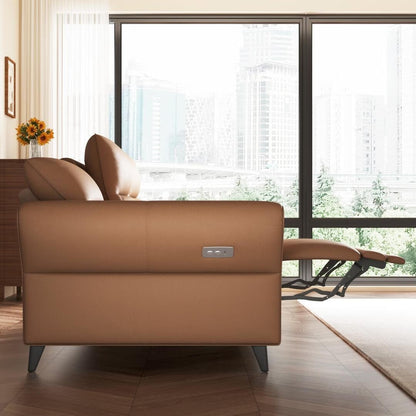 Canapé inclinable électrique en cuir végétalien de 112,5 pouces avec port de chargement USB