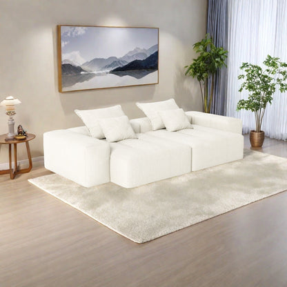 Canapé modulaire 4 places en chenille, capitonné et scintillant, base antidérapante, 113,39 $