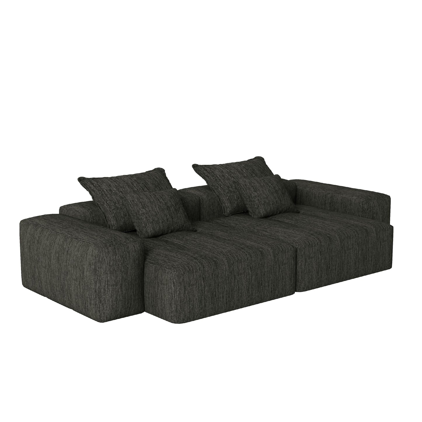 Canapé modulaire 4 places en chenille, capitonné et scintillant, base antidérapante, 113,39 $