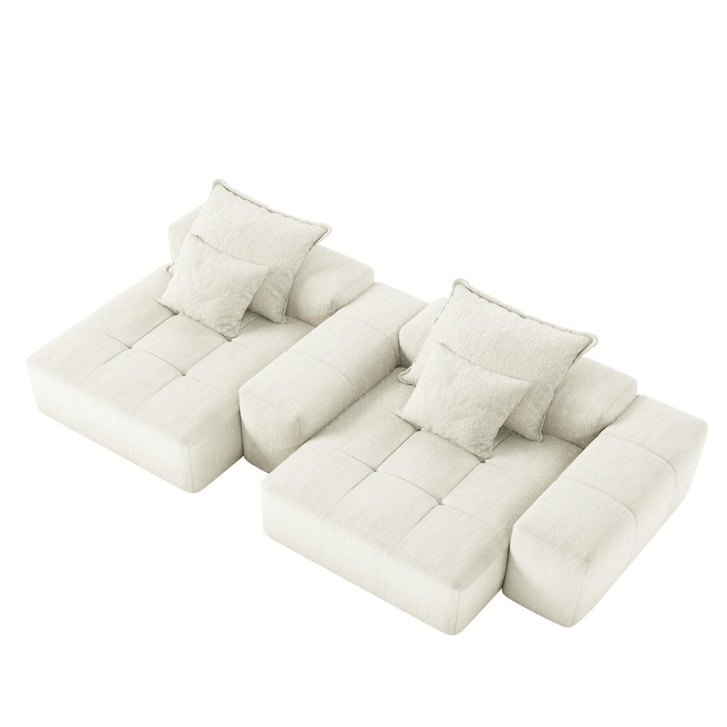 Canapé modulaire 4 places en chenille, capitonné et scintillant, base antidérapante, 113,39 $