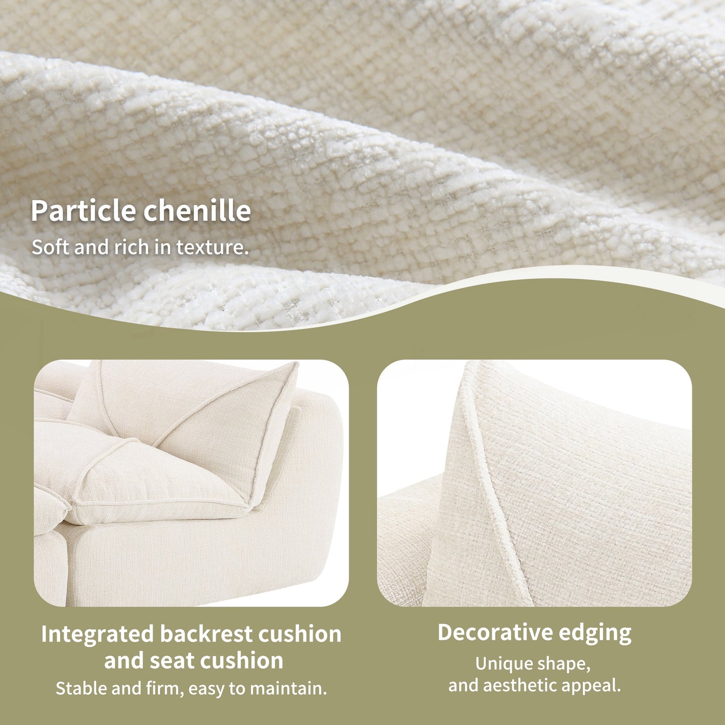 Canapé entièrement compressé de 116 pouces avec mousse haute densité