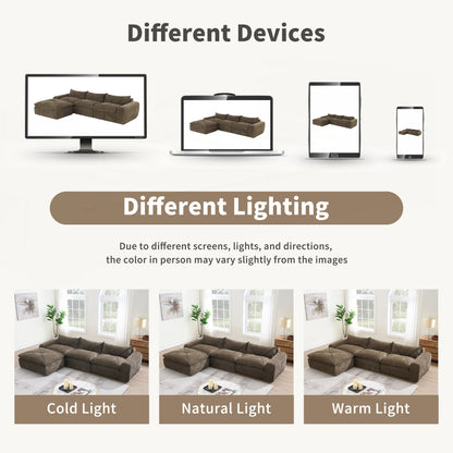 Canapé entièrement compressé de 116 pouces avec mousse haute densité