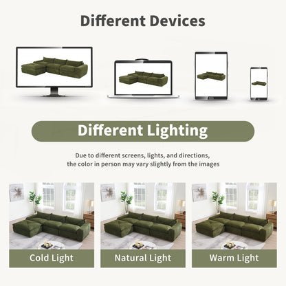 Canapé entièrement compressé de 116 pouces avec mousse haute densité