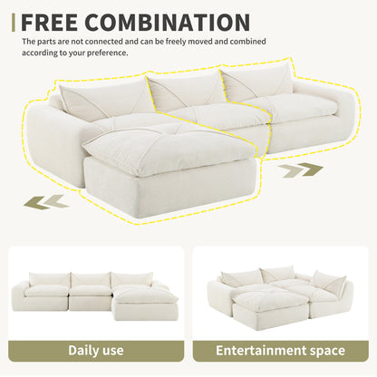 Canapé entièrement compressé de 116 pouces avec mousse haute densité, aucun assemblage requis, conception sans pieds et sans cadre
