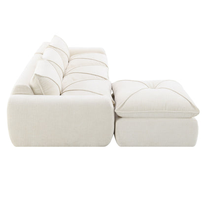 Canapé entièrement compressé de 116 pouces avec mousse haute densité, aucun assemblage requis, conception sans pieds et sans cadre