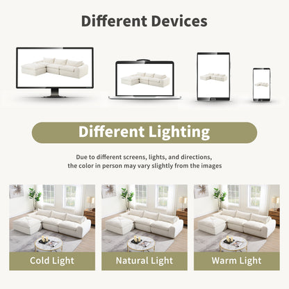 Canapé entièrement compressé de 116 pouces avec mousse haute densité, aucun assemblage requis, conception sans pieds et sans cadre
