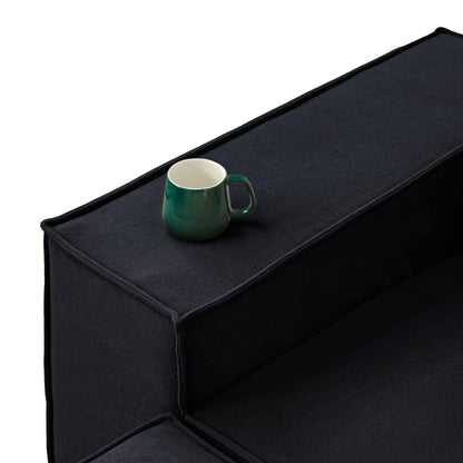 Canapé modulable 3 places en velours côtelé avec housse amovible et 3 coussins