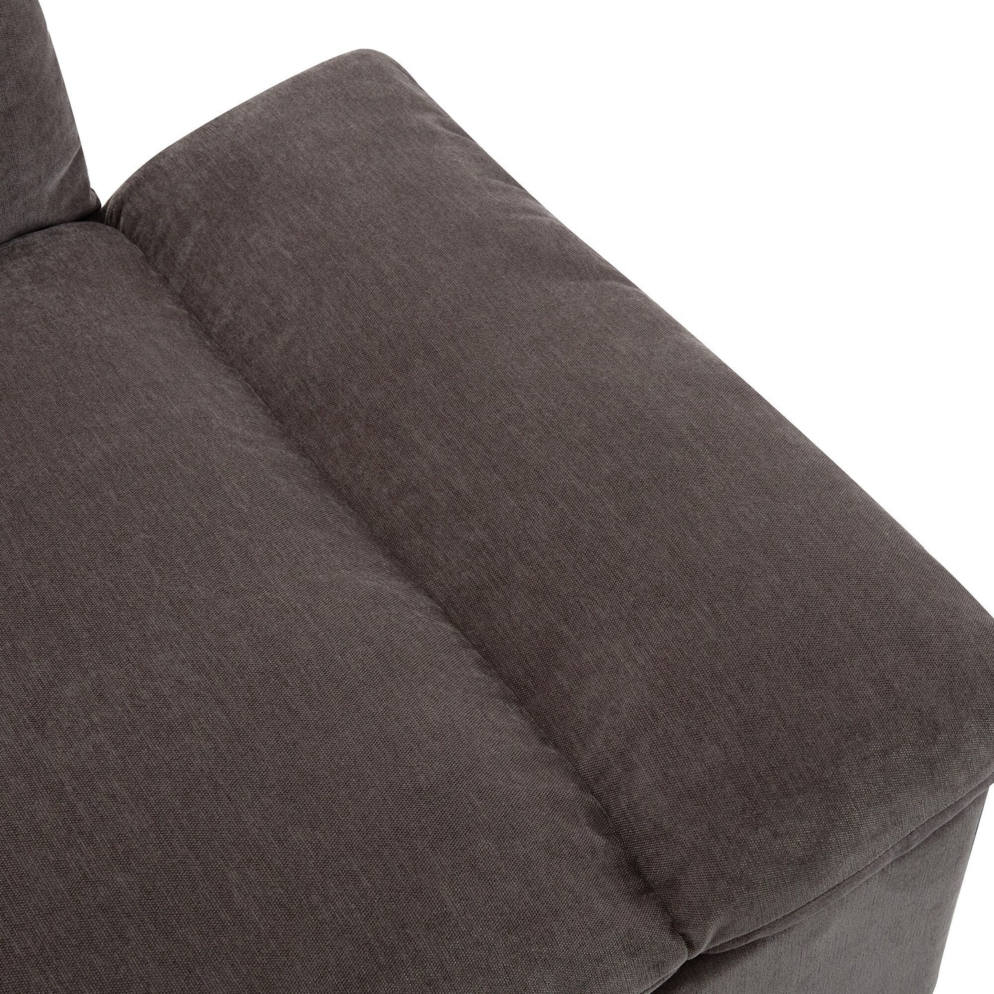 Grand canapé 3 places en polyester de 119,5 pouces avec 2 rangements et pieds en bois d'hévéa pour le salon