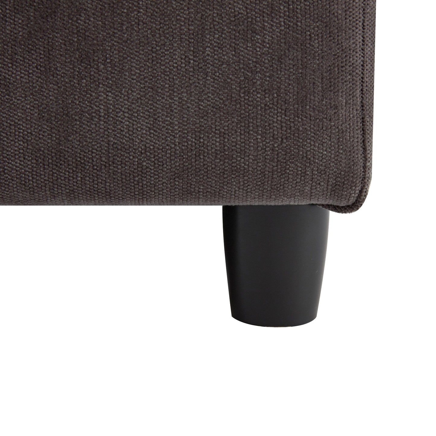 Grand canapé 3 places en polyester de 119,5 pouces avec 2 rangements et pieds en bois d'hévéa pour le salon