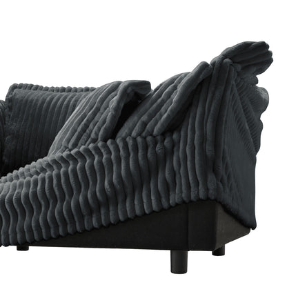 Canapé 4 places en velours côtelé 120 avec plusieurs grands coussins moelleux pour le salon et la chambre