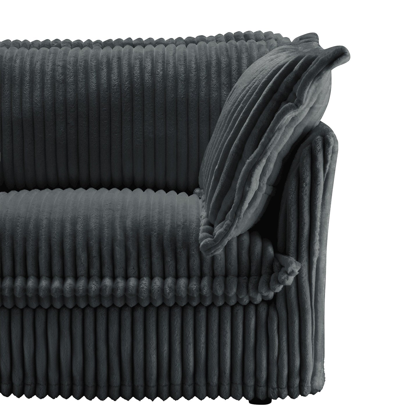 Canapé 4 places en velours côtelé 120 avec plusieurs grands coussins moelleux pour le salon et la chambre