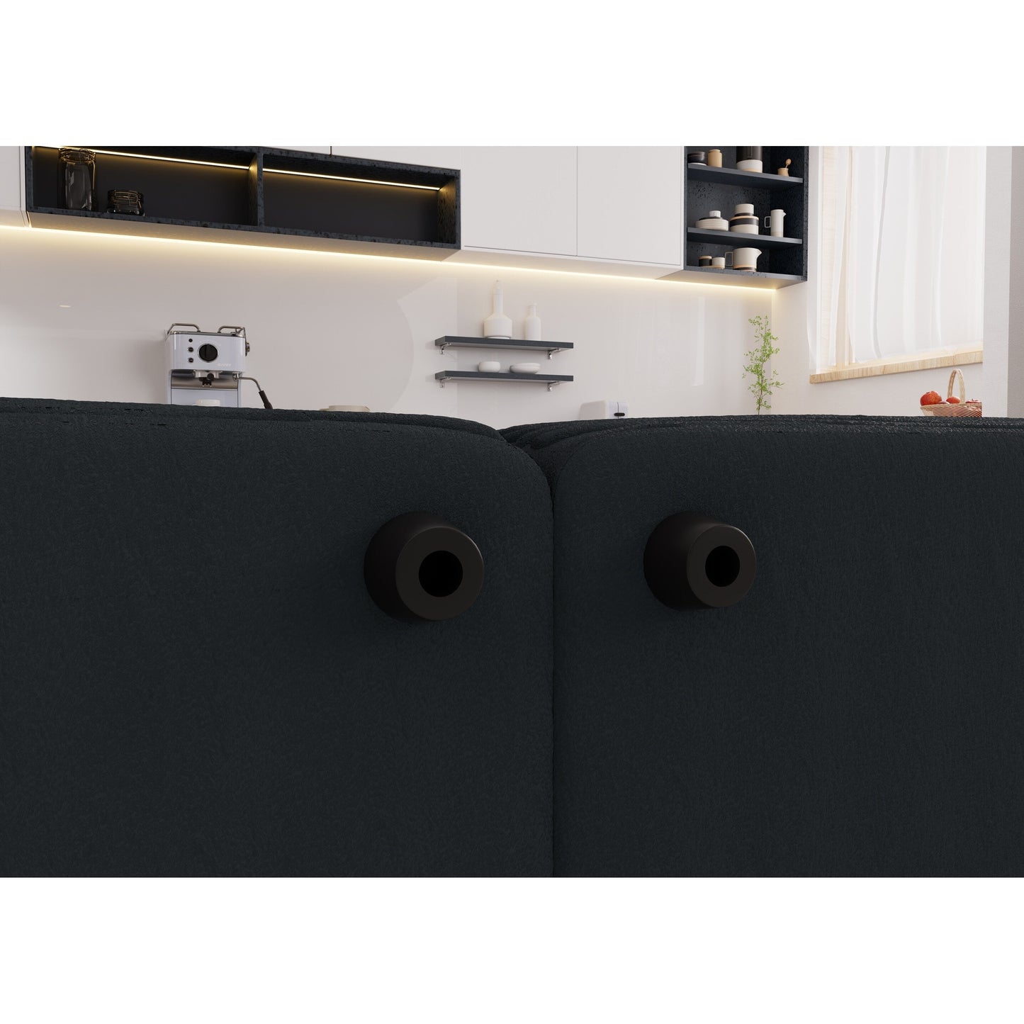 Canapé 4 places en tissu 127,4 avec assise profonde et confortable en forme de nuage avec oreillers