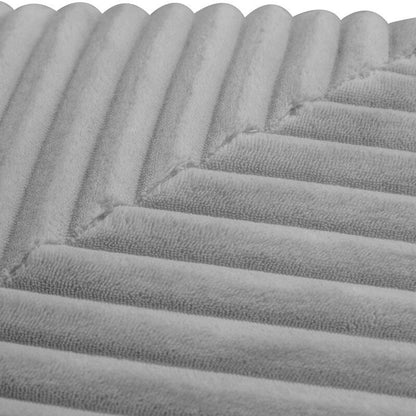 Canapé modulable réversible 4 places en U 130 en velours côtelé rayé gris – Agencement personnalisable pour salon et chambre