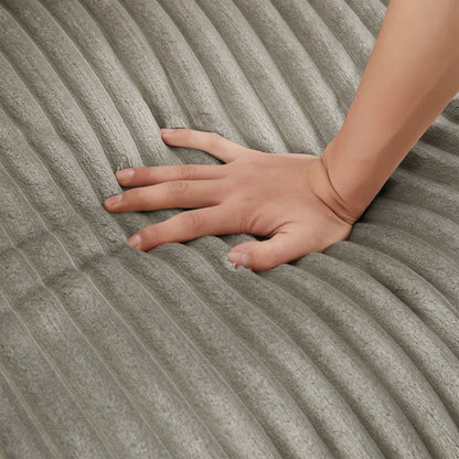 Canapé 4 places en velours côtelé 133 avec ports USB, porte-gobelets rabattables et rangement dissimulé