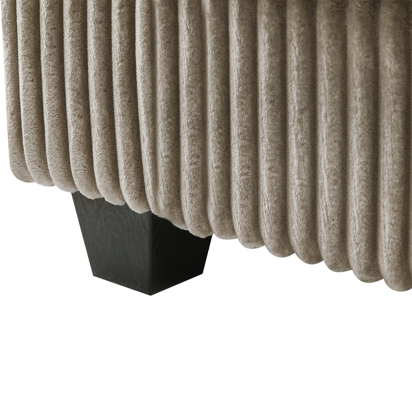 Canapé 4 places en velours côtelé 133 avec ports USB, porte-gobelets rabattables et rangement dissimulé