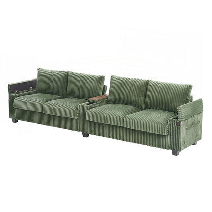 Canapé 4 places en velours côtelé de 133 pouces